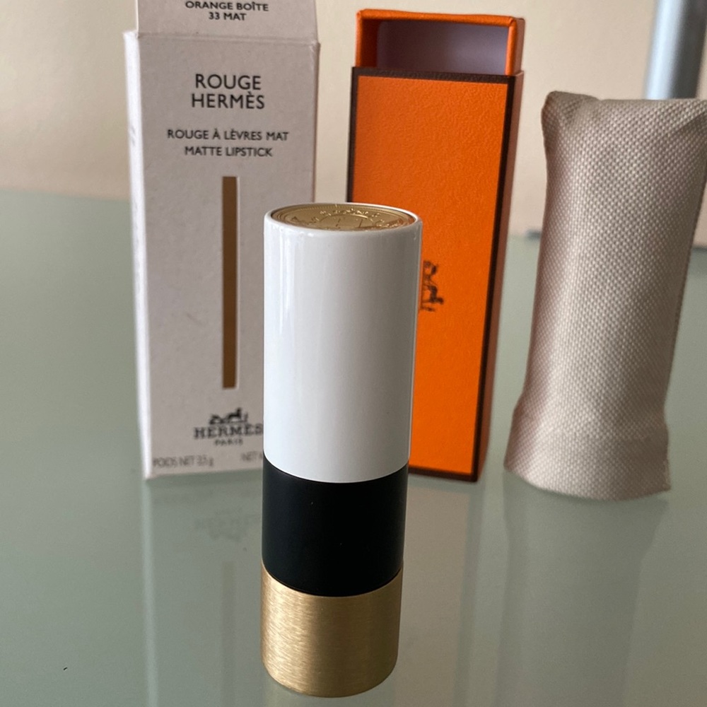 NIB Auth HERMÈS Rouge Hermès, Matte lipstick ORANGE BOITE 33 Made in ITA… - Picture 6 of 11
